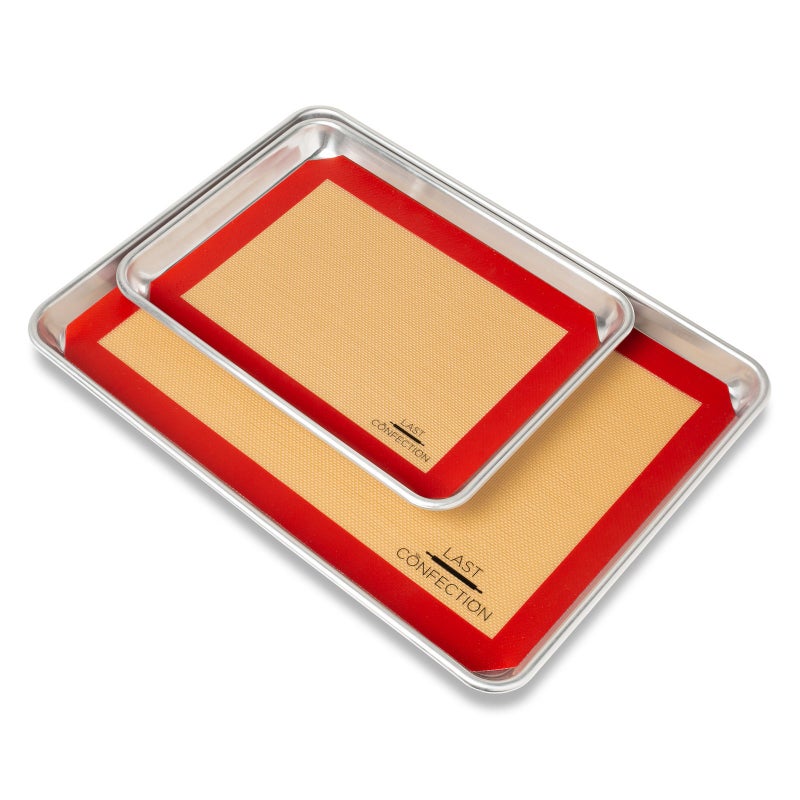 Last Confection Silicone Baking Mat - Set of 3 Non-Stick Professional Food Safe Tray Pan Liners - 2 Half Sheet (11-5/8" x 16-1/2") 1 Quarter Sheet (8-1/2" x 11-1/2") - Image 4